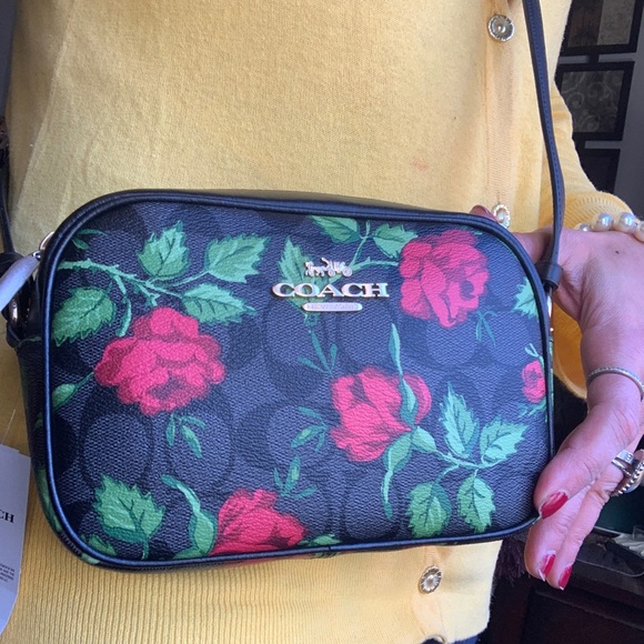 Authentic COACH Limited edition Snowwhite Leather/floral coated zip top Crosby - Picture 8 of 10